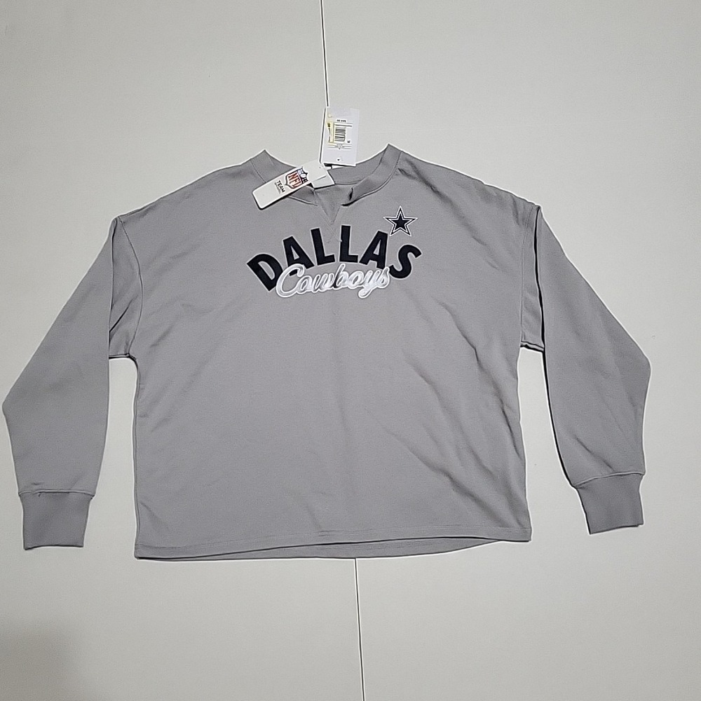 Women's NFL Dallas Cowboys Pullover Sweatshirt Cropped - Size Large -NWT